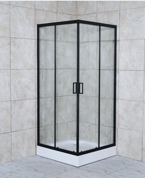 Cabina ducha Elegance Medium 80x80x200cm cuadrada negra.-1