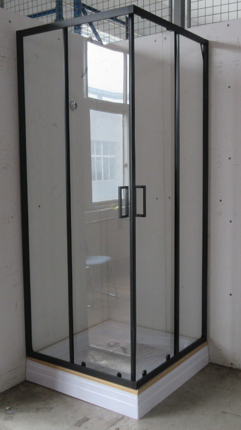 Cabina ducha Elegance Medium 80x80x200cm cuadrada negra.-2