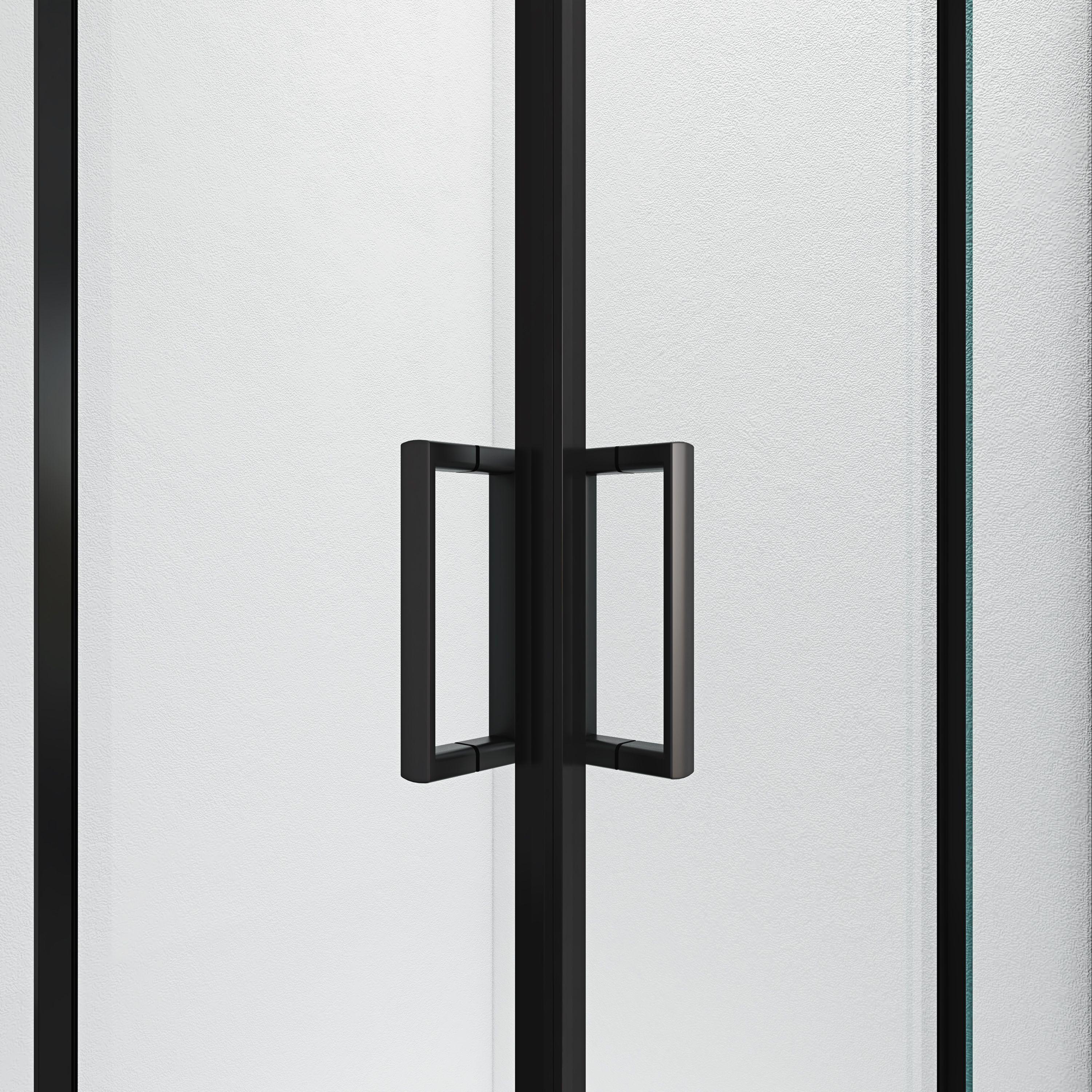 Cabina ducha Elegance Medium 80x80x200cm cuadrada negra.-7