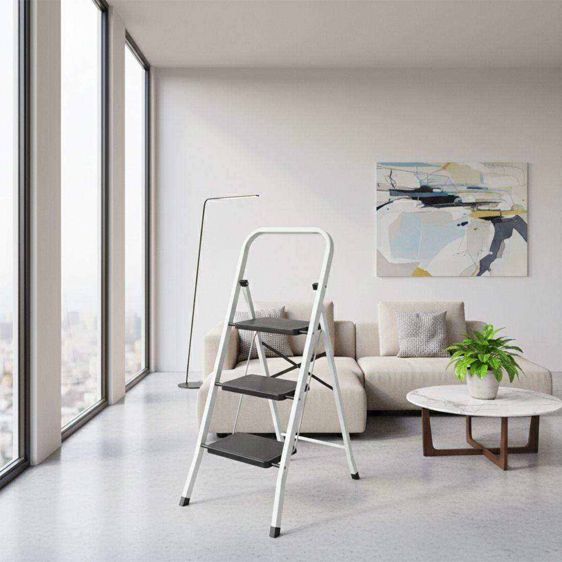 Escalera de 3 Pelda os Ultra Resistente con Patas Antideslizantes-1