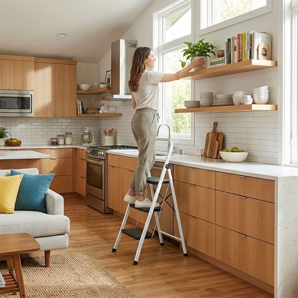 Escalera de 3 Pelda os Ultra Resistente con Patas Antideslizantes-2