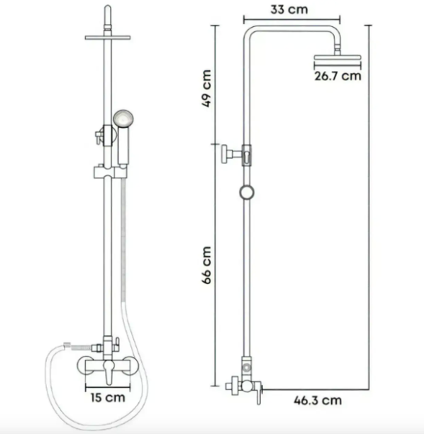 Columna de Ducha con Monomando 3 Funciones Taumm-3