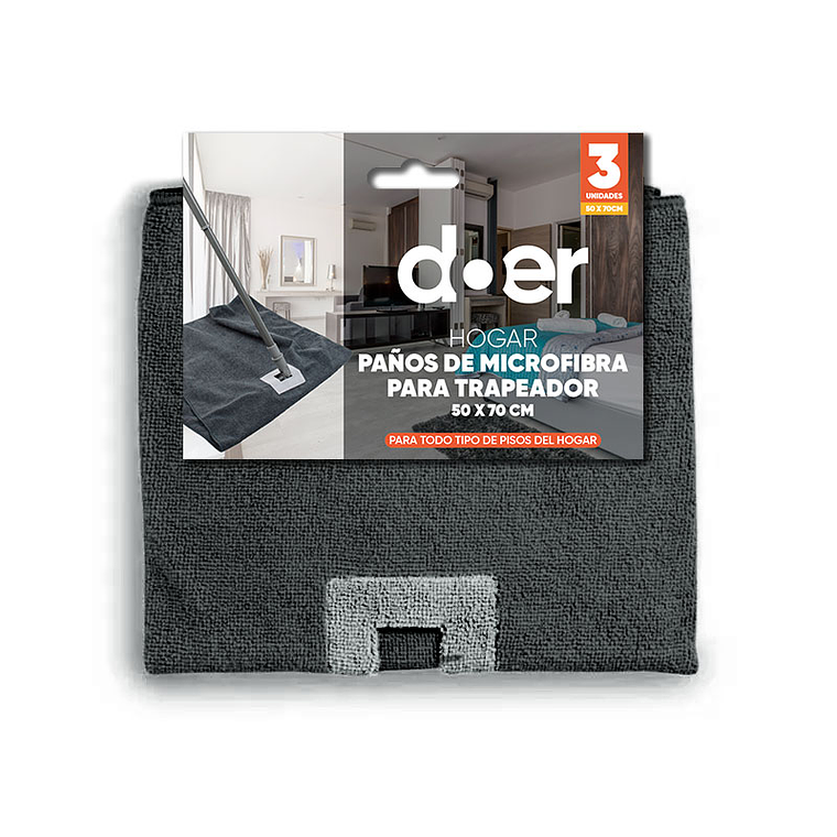 Pack 3 Trapeadores de Microfibra 50x70cm colores variados-2