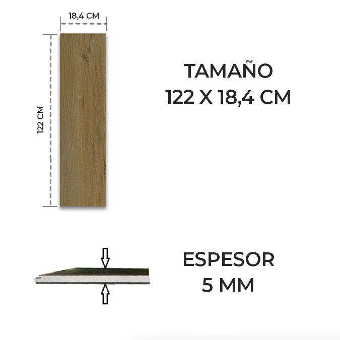 Piso Vinílico SPC Gris Biselado, 2.24mt2,  5mm 122x18.4 cm-4