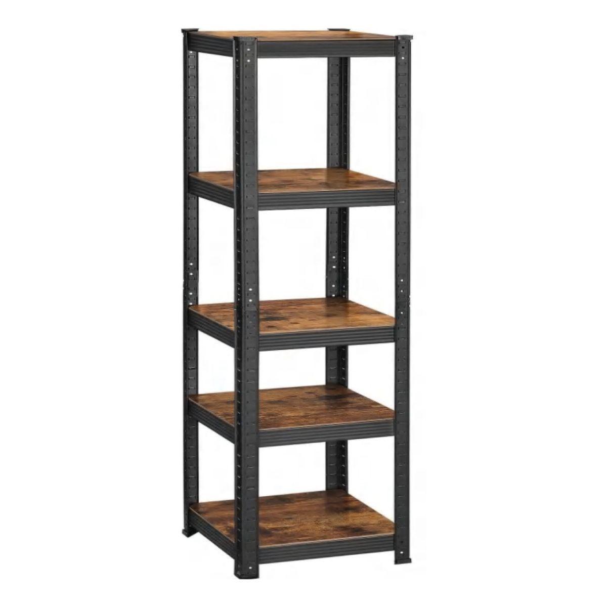 Estante Rack Metálico Negro 40x40x180cm,  5 Repisas, 200kg-0