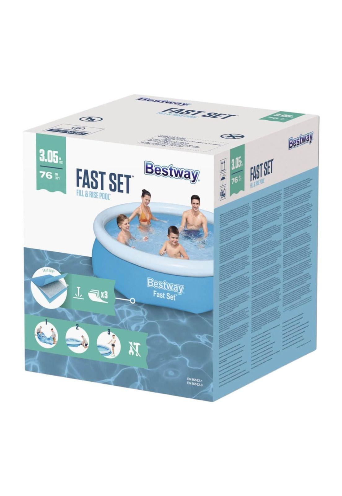Piscina Bestway Redonda Fácil Armado 3.05x76cm Azul-3