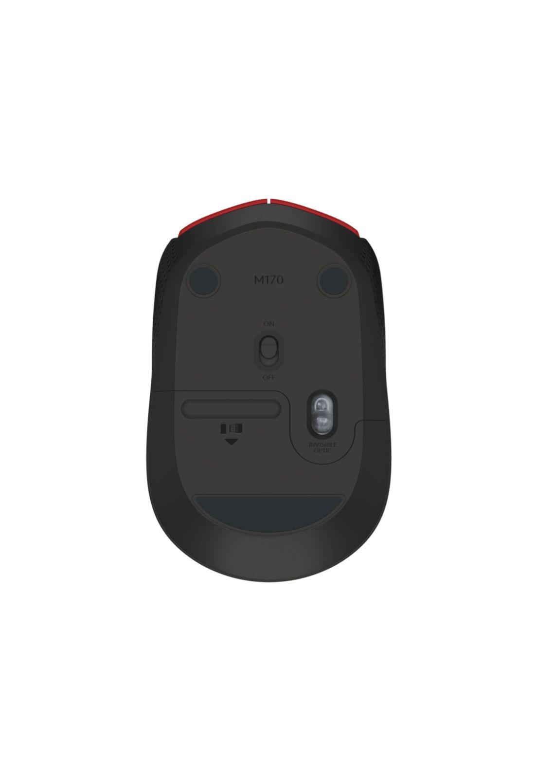 Mouse Logitech Inalámbrico M170 Rojo-4