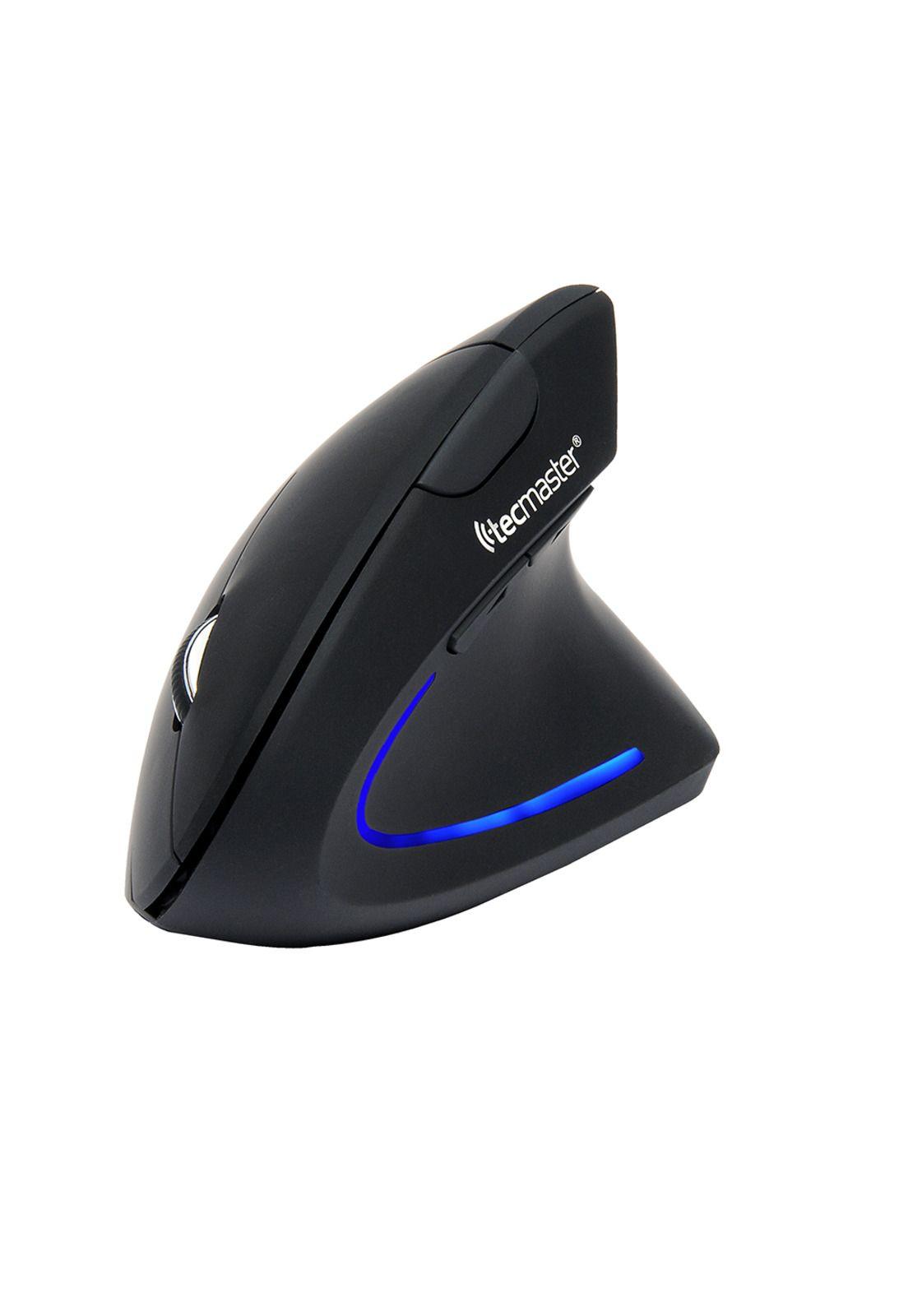 Tecmaster Mouse Inalámbrico Vertical Recargable Negro-0