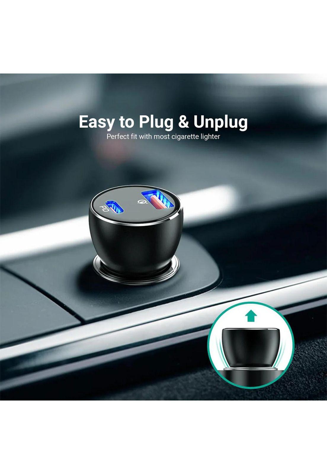 AUKEY Cargador de vehículo dual USB-C / USB-A 48W Negro CC-Y48-4