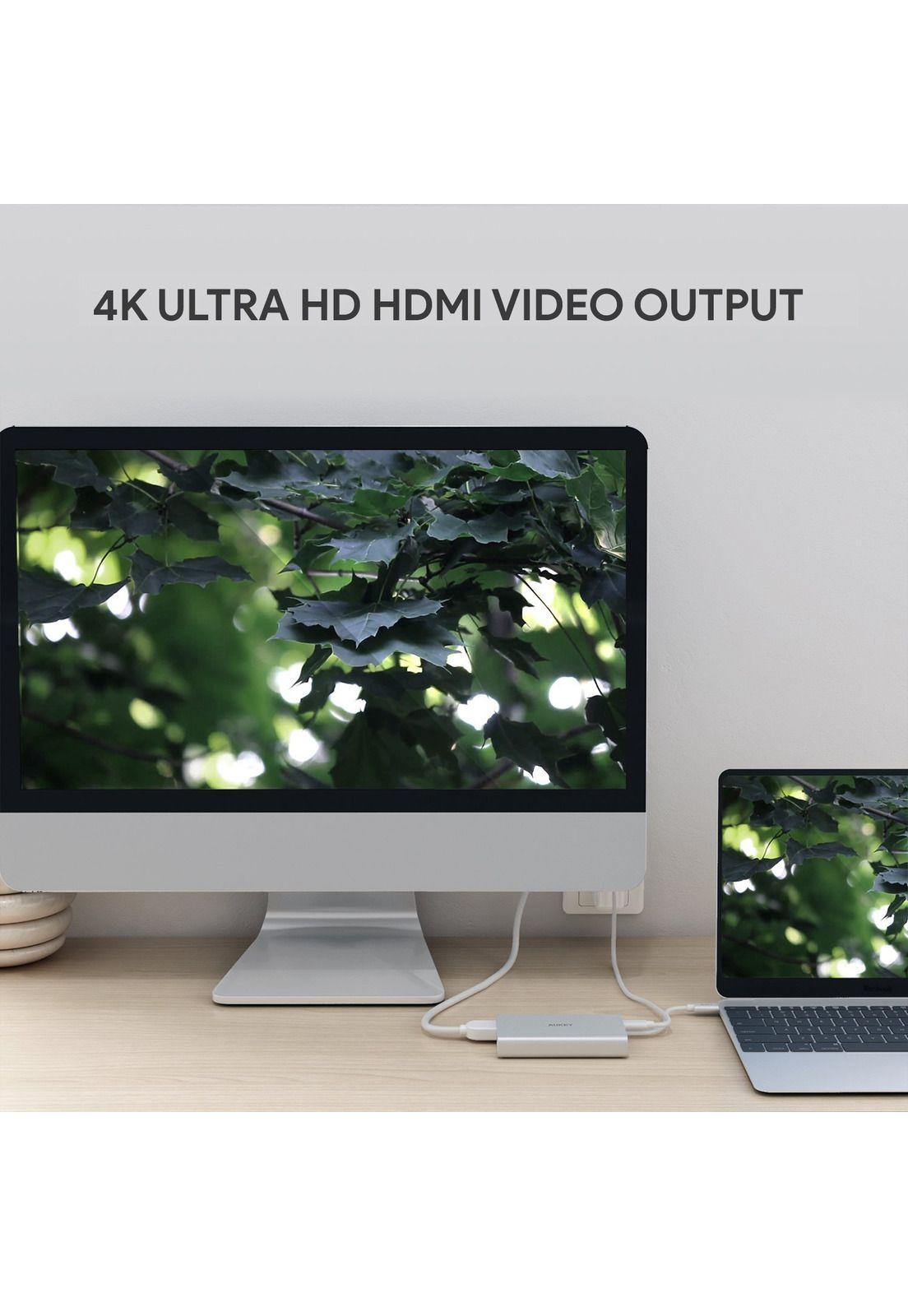 AUKEY HUB Multipuerto USB-C Gris - CB-C55-4