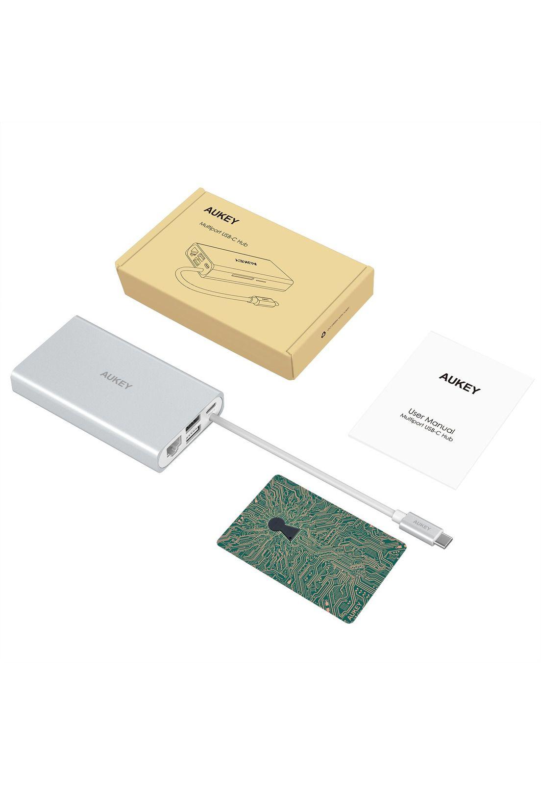AUKEY HUB Multipuerto USB-C Gris - CB-C55-6