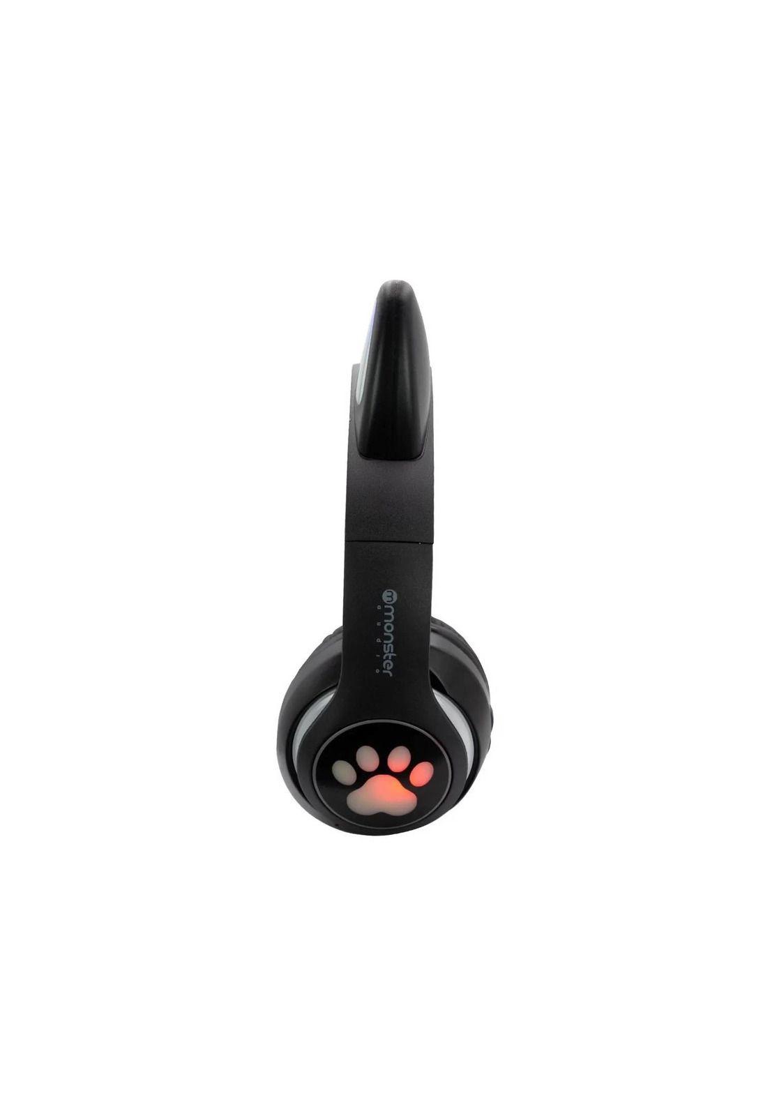Audífonos Wireless Monster Kids Cat con Luz Led Negro-2