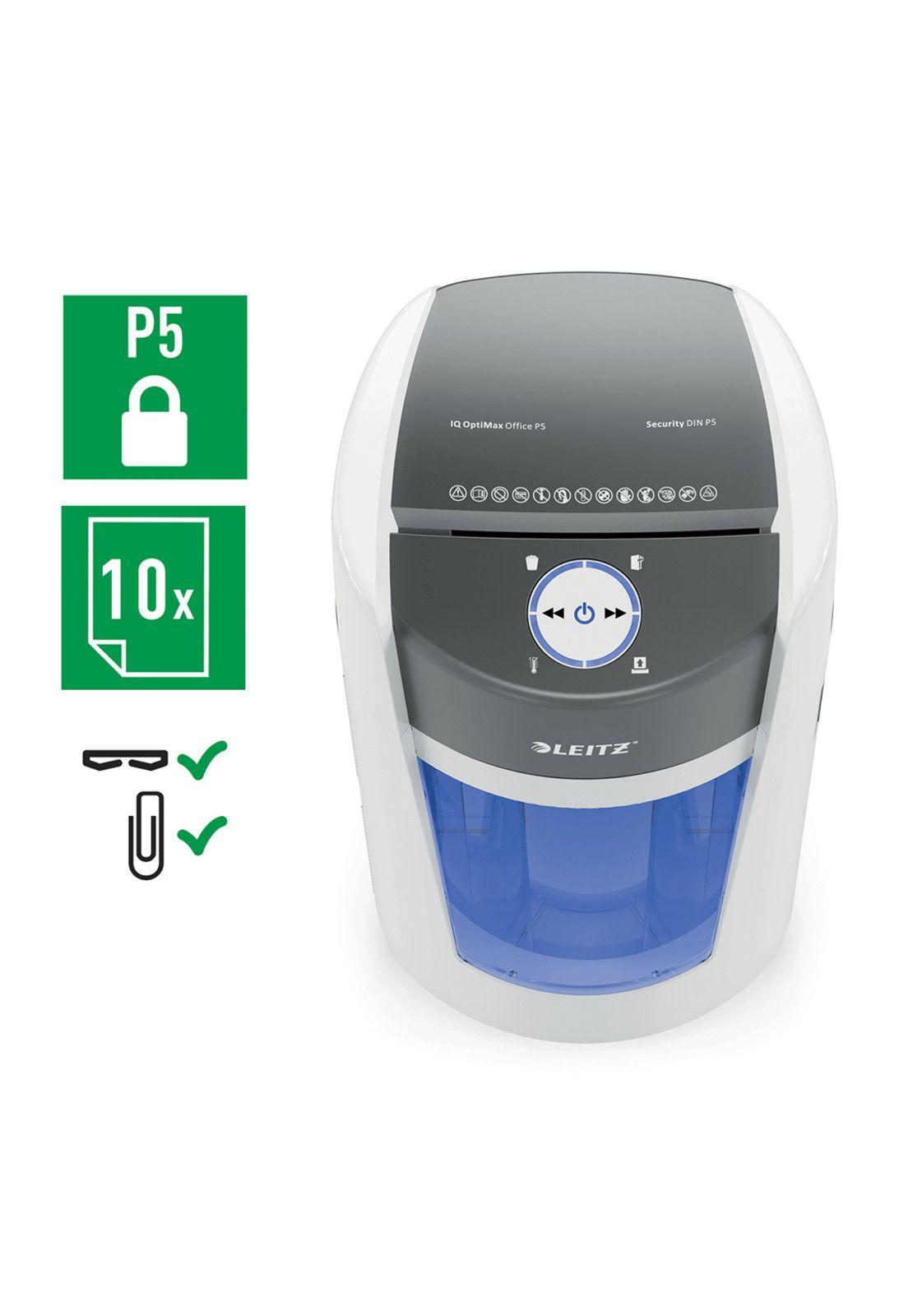 Trituradora Leitz IQ OptiMax Office Microcorte P5 10 Hojas 35L-3