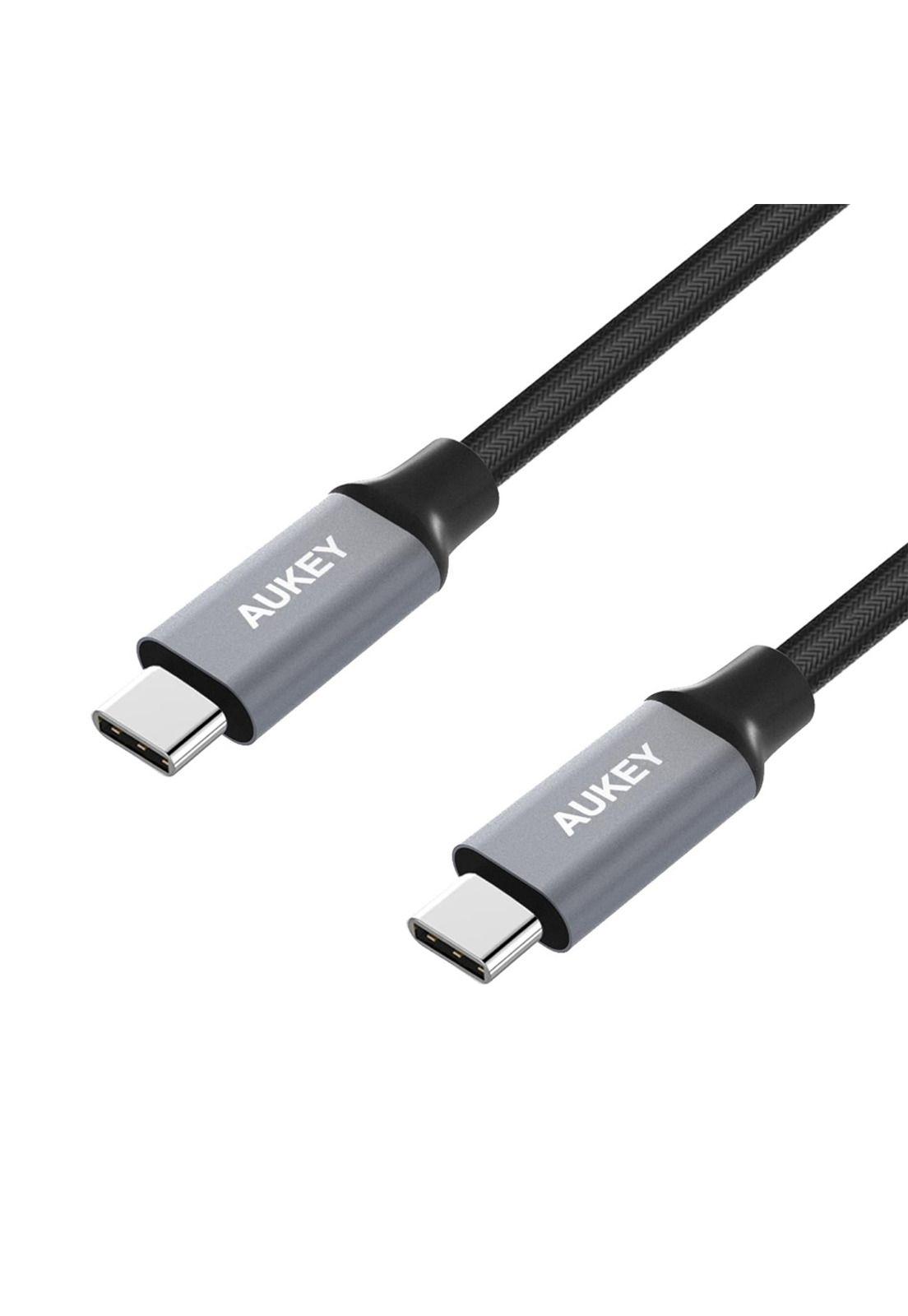 AUKEY Cable Braided Nylone USB-C a USB-C 3.0 2M Negro - CB-CD6-1