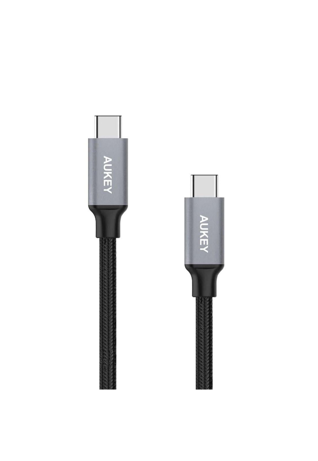 AUKEY Cable Braided Nylone USB-C a USB-C 3.0 2M Negro - CB-CD6-3