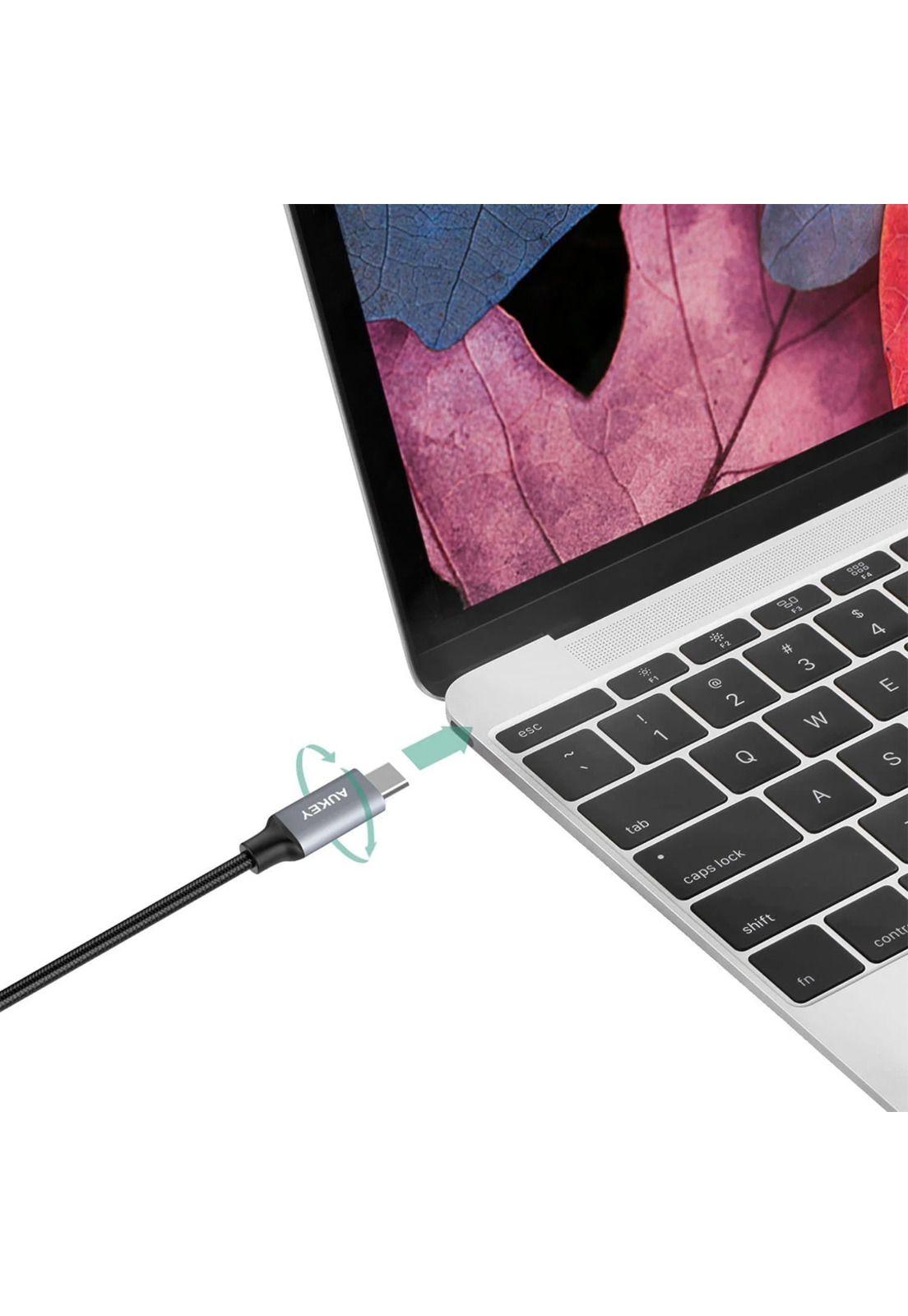 AUKEY Cable Braided Nylone USB-C a USB-C 3.0 2M Negro - CB-CD6-5