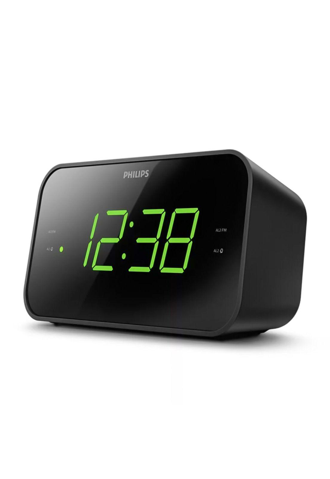 Philips Radio Reloj FM con Pantalla Grande Negro-1