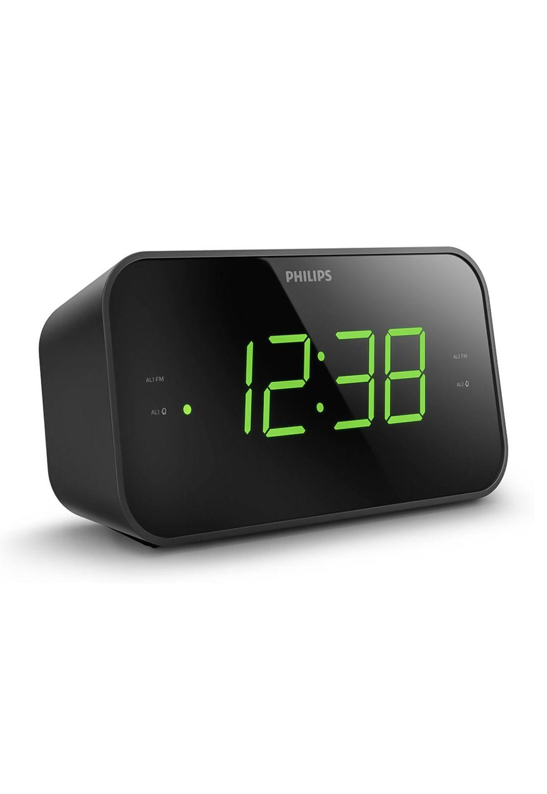 Philips Radio Reloj FM con Pantalla Grande Negro-2