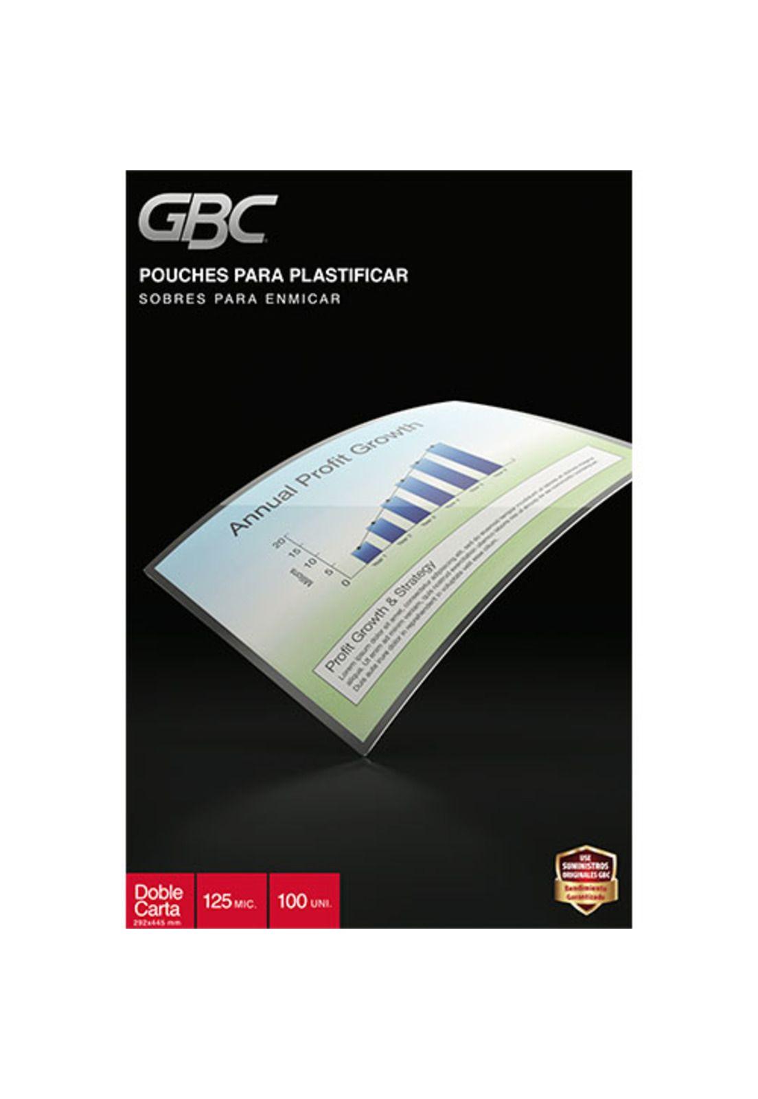 Caja Pouche 125 Micrones 5mil de 100 unidades Tamaño Doble Carta 292x445 mm - GBC-0