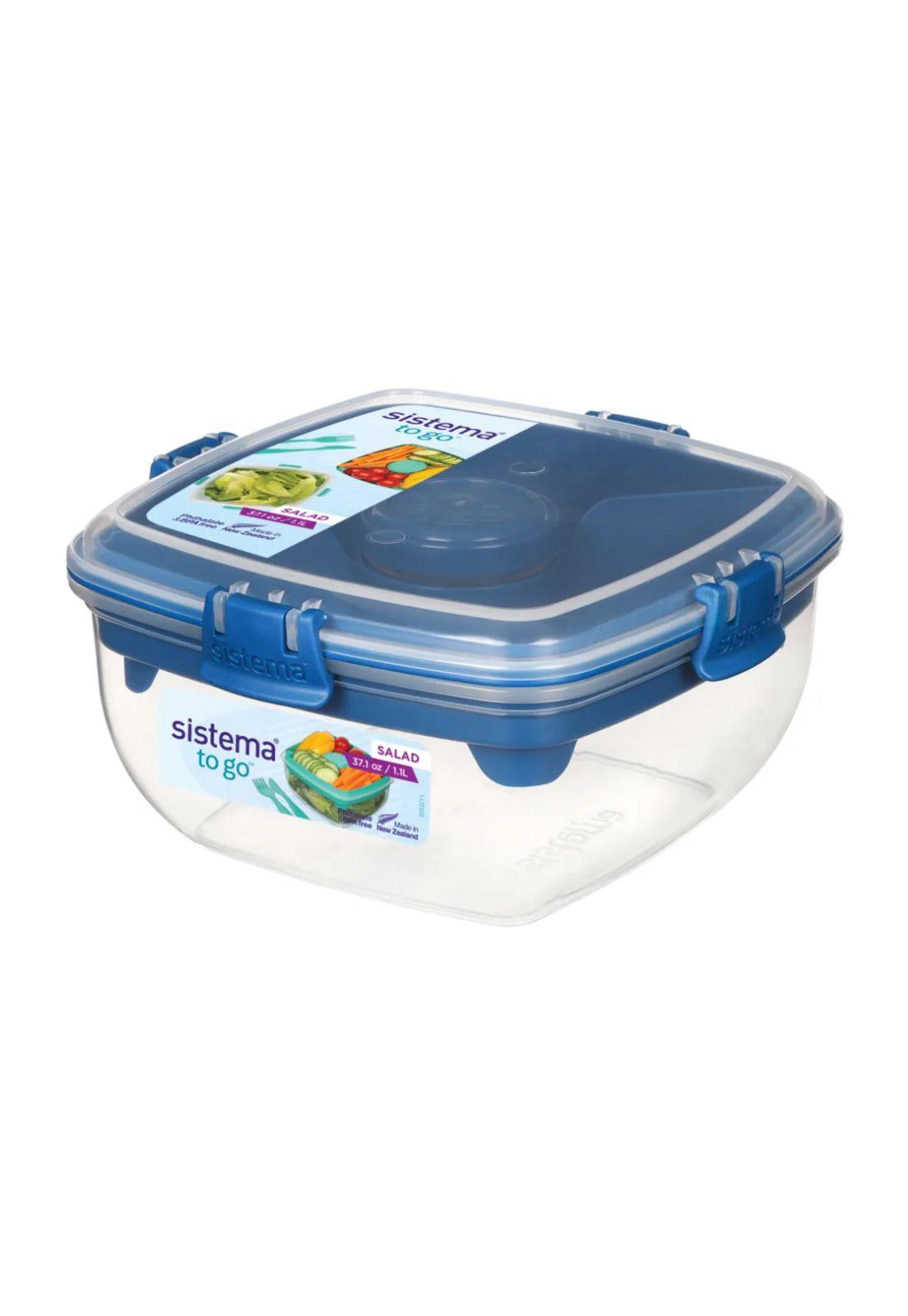 Sistema To Go Contenedor Hermético Ensalada 1.1L Azul-0