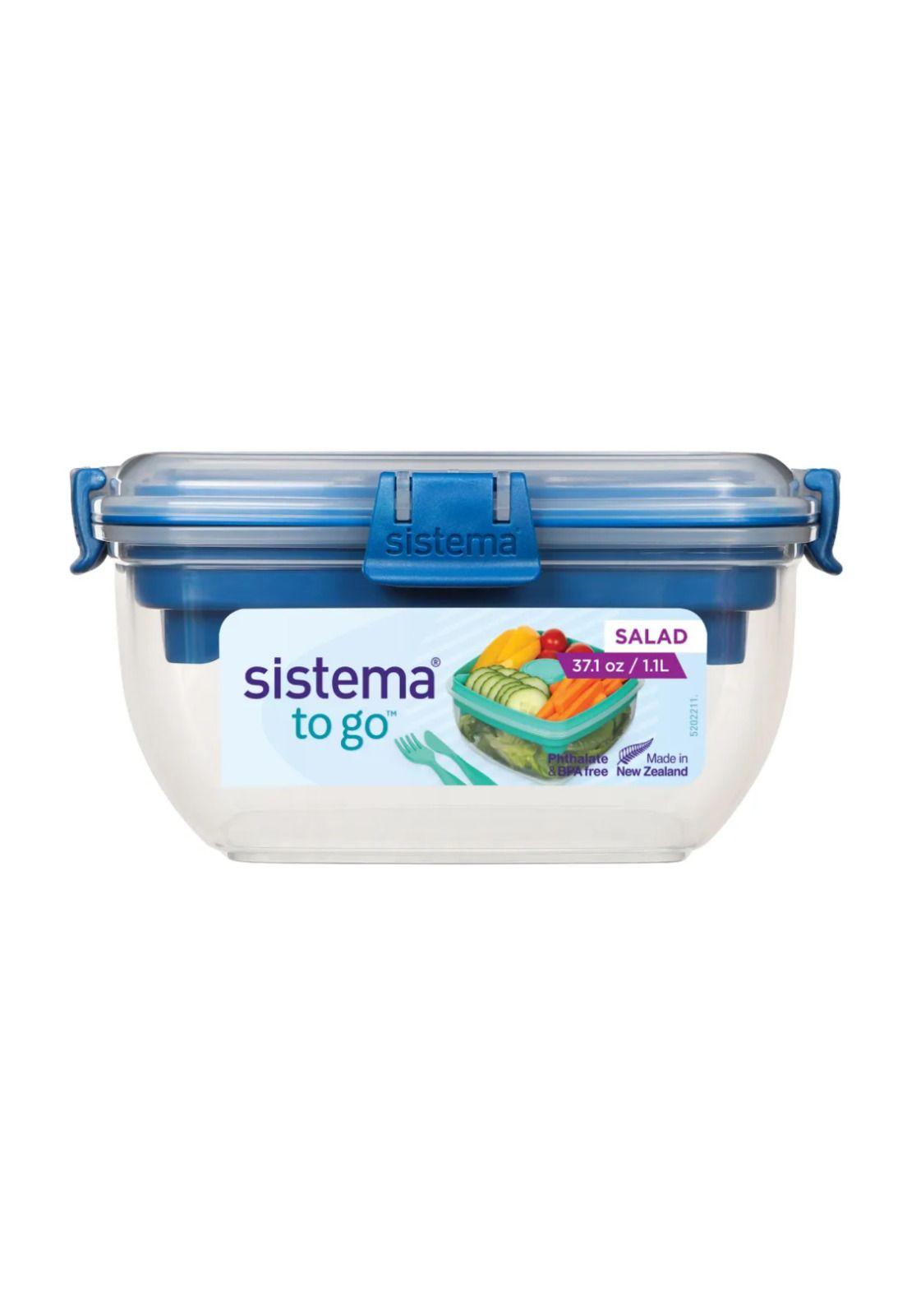 Sistema To Go Contenedor Hermético Ensalada 1.1L Azul-1