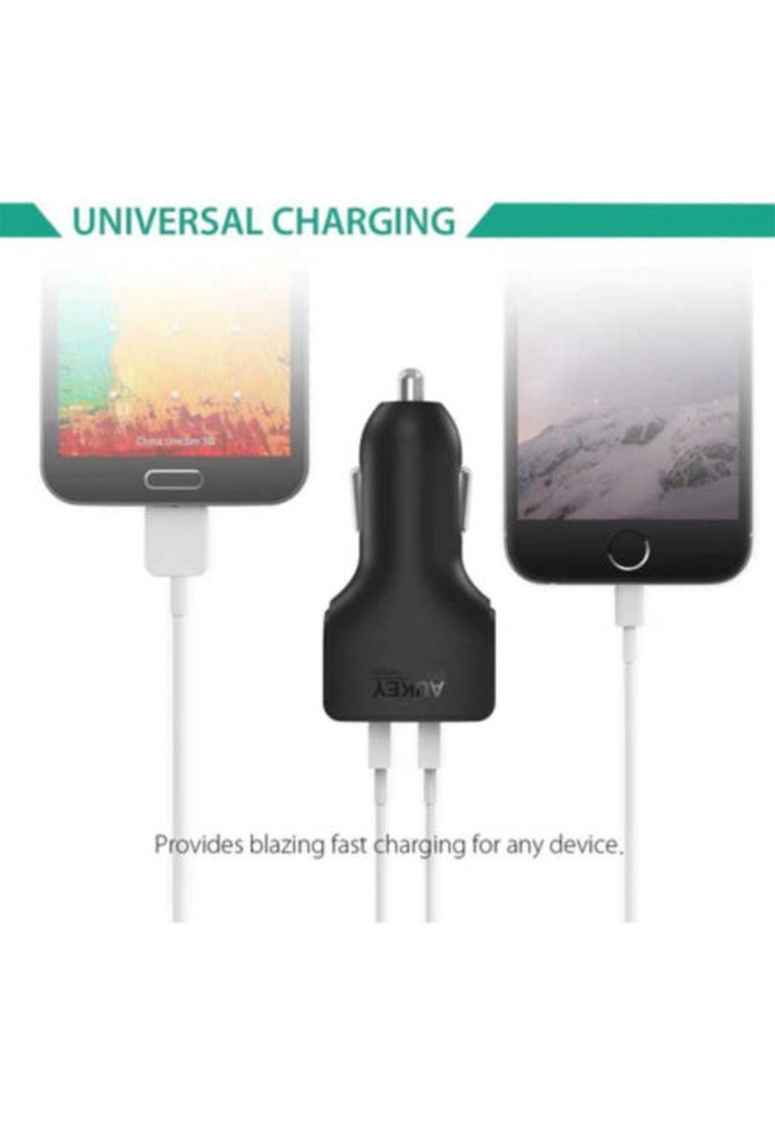 AUKEY Cargador de vehículo 2 puertos USB Aipower Negro - CC-S3-2