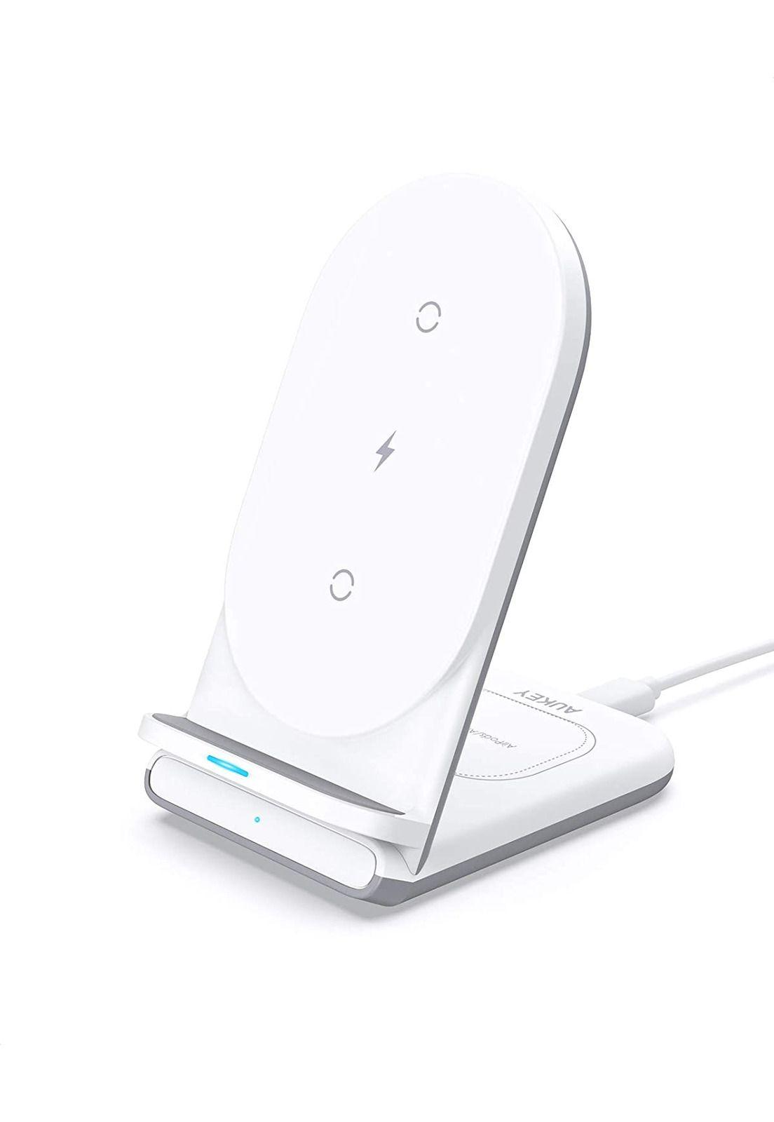 AUKEY Estación de carga Carga rápida 2 en 1 con soporte Blanco - LC-A2B-W-0