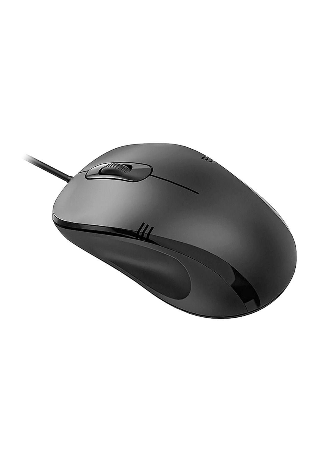 Mouse USB Ergonómico Óptico Color Negro-0