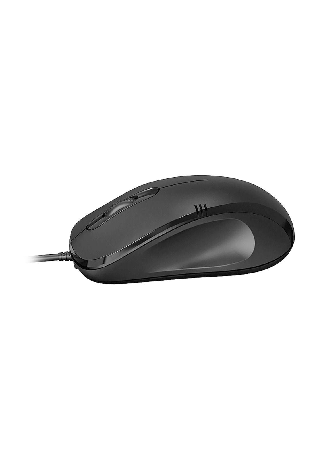 Mouse USB Ergonómico Óptico Color Negro-1