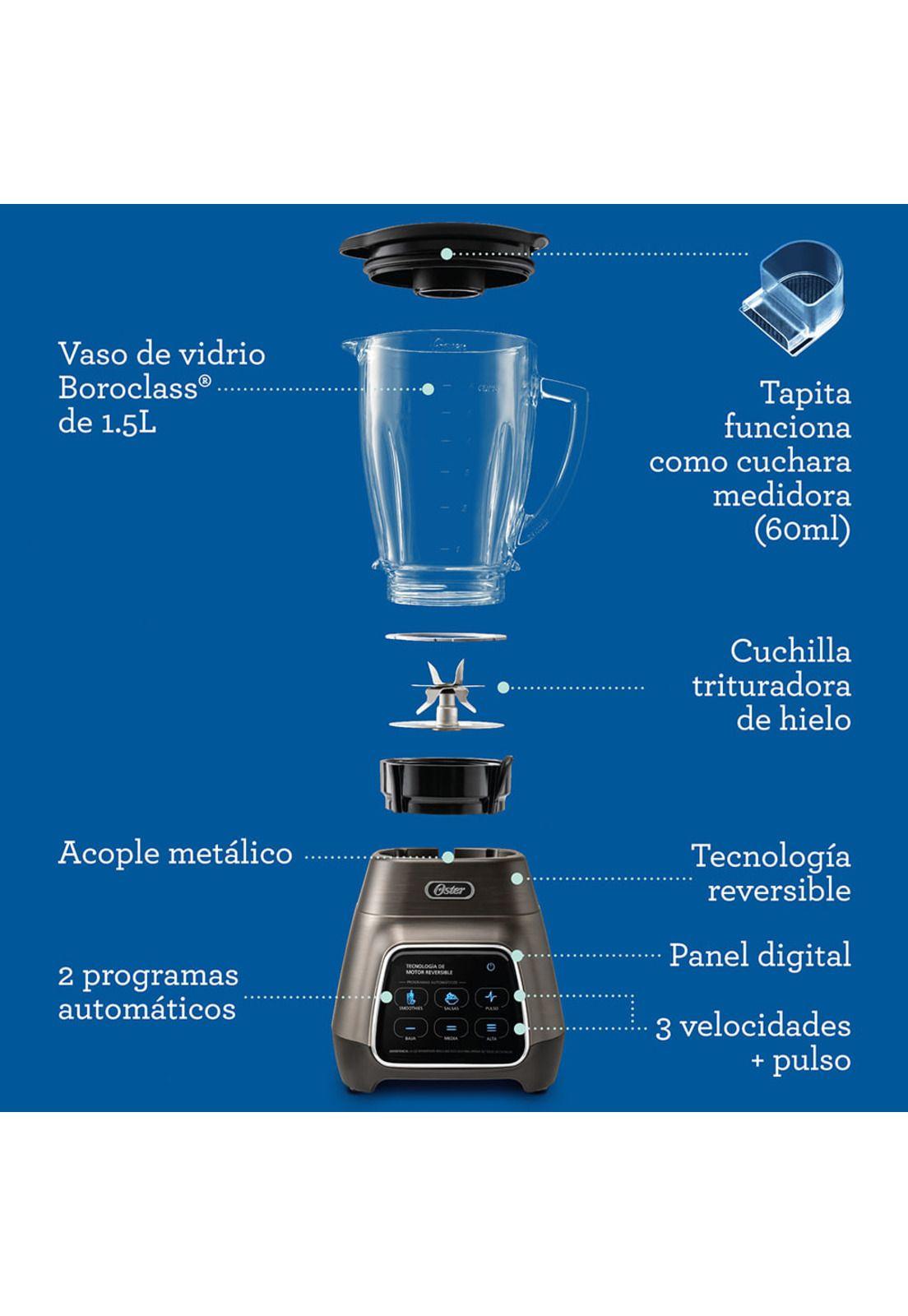 Oster Licuadora Pantalla Táctil y Vaso BLendNGo 1.5L-8