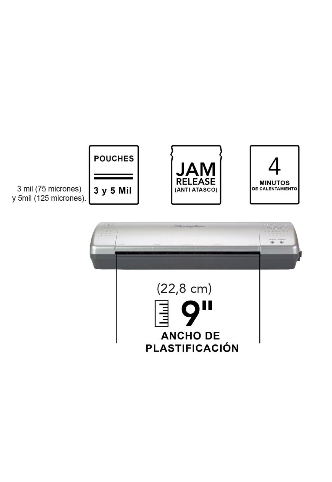 Plastificadora de Papeles A4/Carta Inspire Plus 22,8cm Swingline - Plata-2