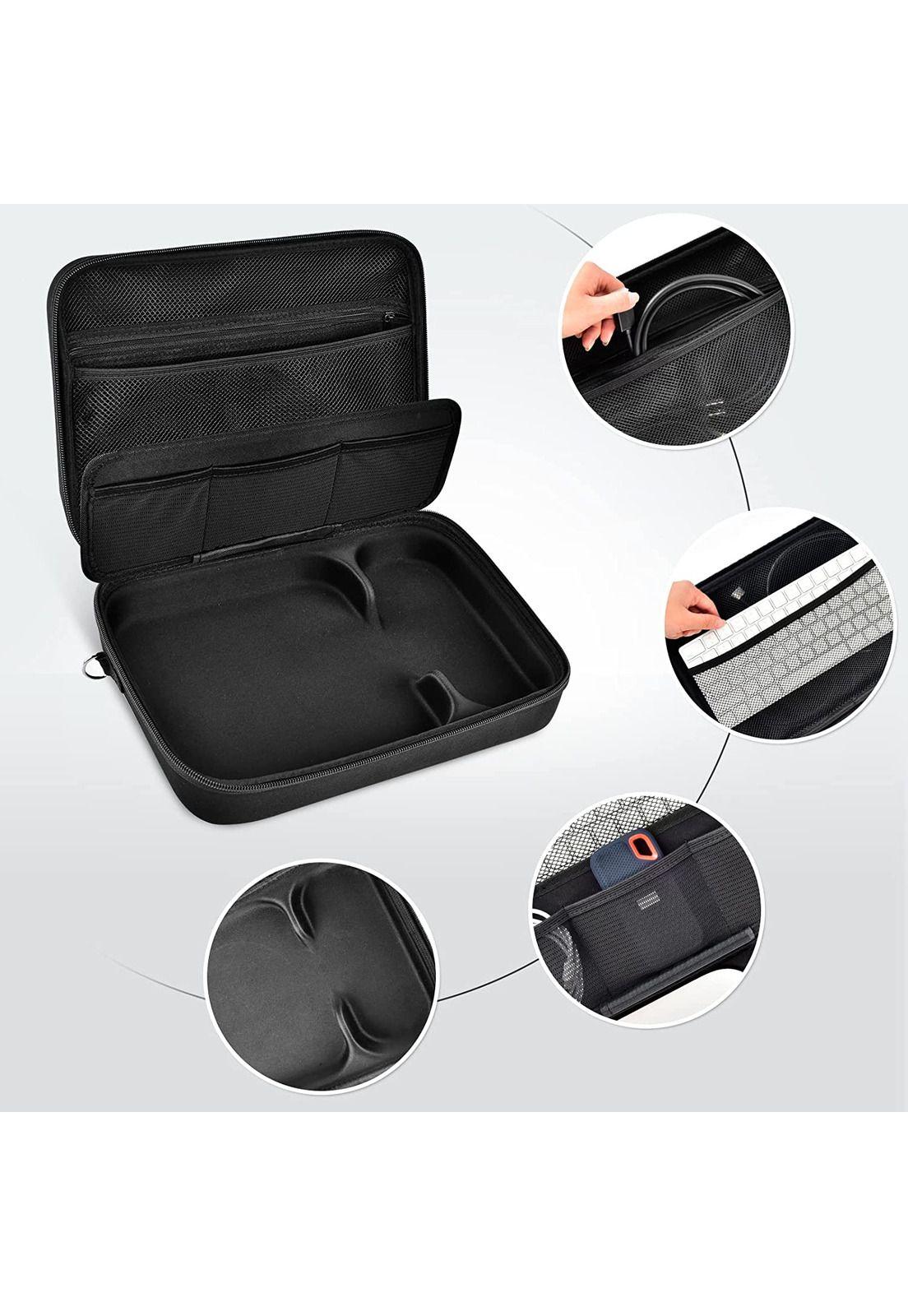 Funda compatible con Apple 2023 Mac Mini M2/Mac Mini M1 y Mac Mini modelo anterior, organizador de electrónica dura para teclado, mouse mágico, cargador y accesorios (solo caja), color negro-5