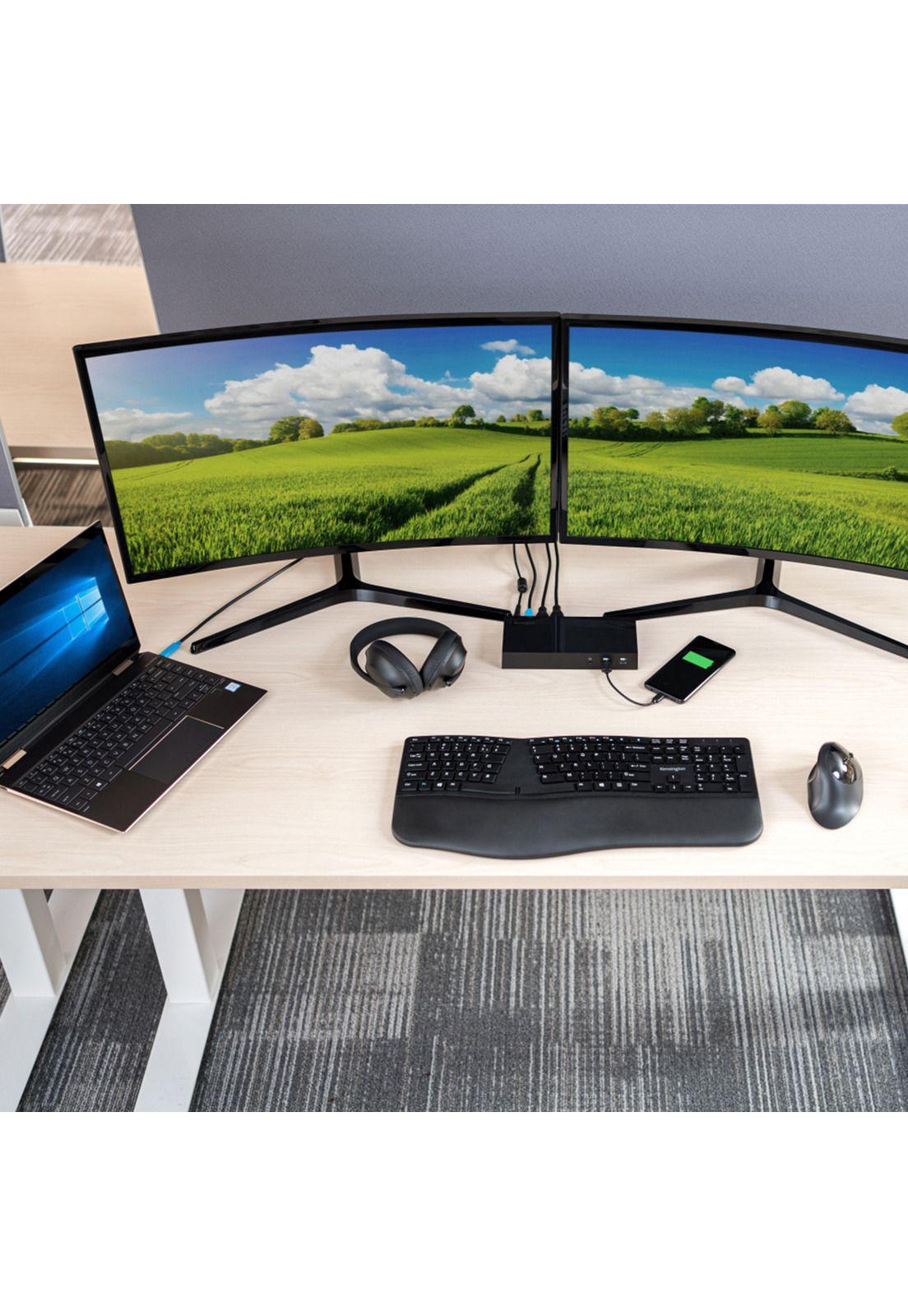 Kit Teclado + Mouse Ergonómico Inalámbrico Kensington -  Negro-3