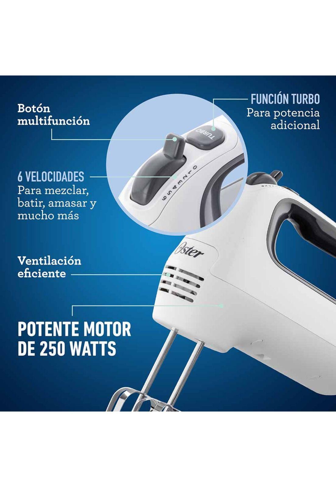 Oster Batidora de Mano 6 Velocidades y Función Turbo FPSTHM3532-2