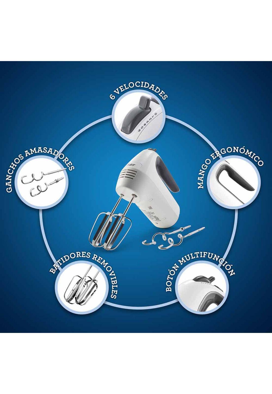 Oster Batidora de Mano 6 Velocidades y Función Turbo FPSTHM3532-4