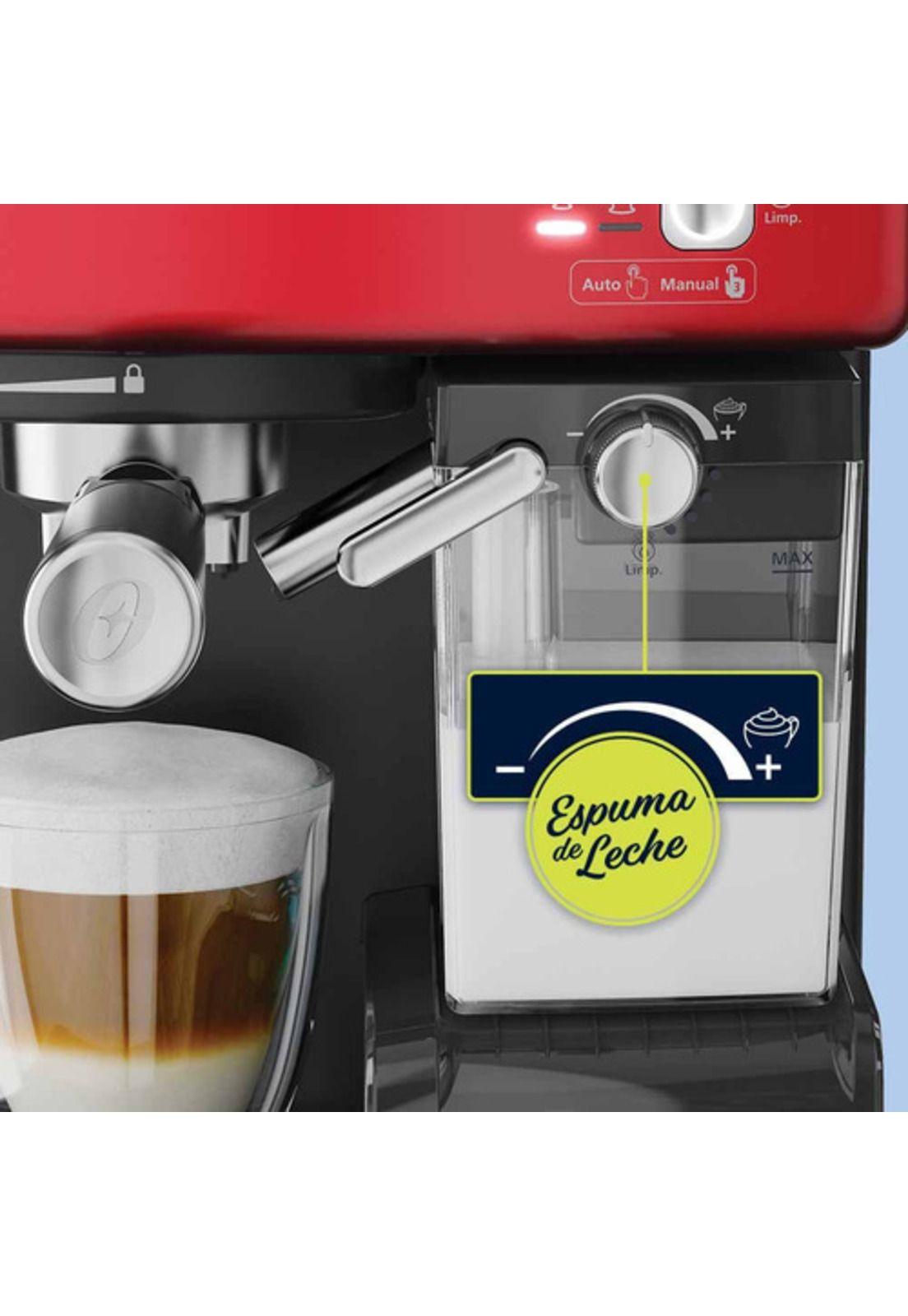 Oster Primalatte Cafetera Automática para Cápsulas Monodosis y Espresso BVSTEM6603 - Rojo-4