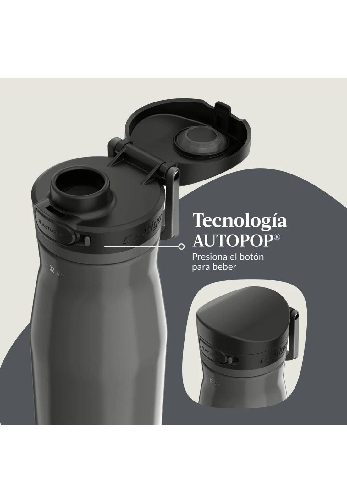 Contigo Jackson Chill 2.0 Autopop Botella de Agua Acero Inoxidable 946ml - Gris-5