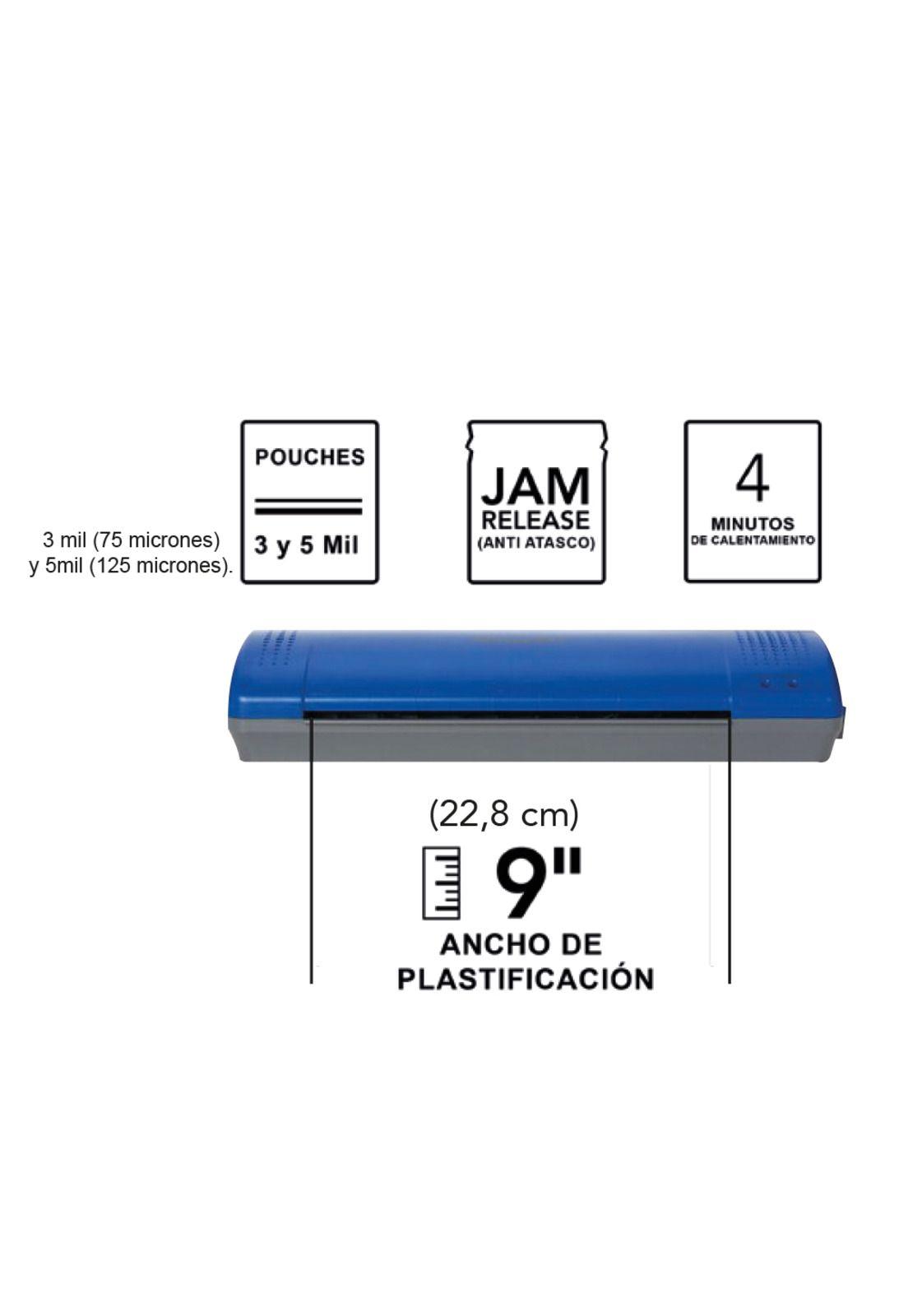 Plastificadora de Papeles A4/Carta Inspire Plus 22,8 cm Swingline - Azul-2