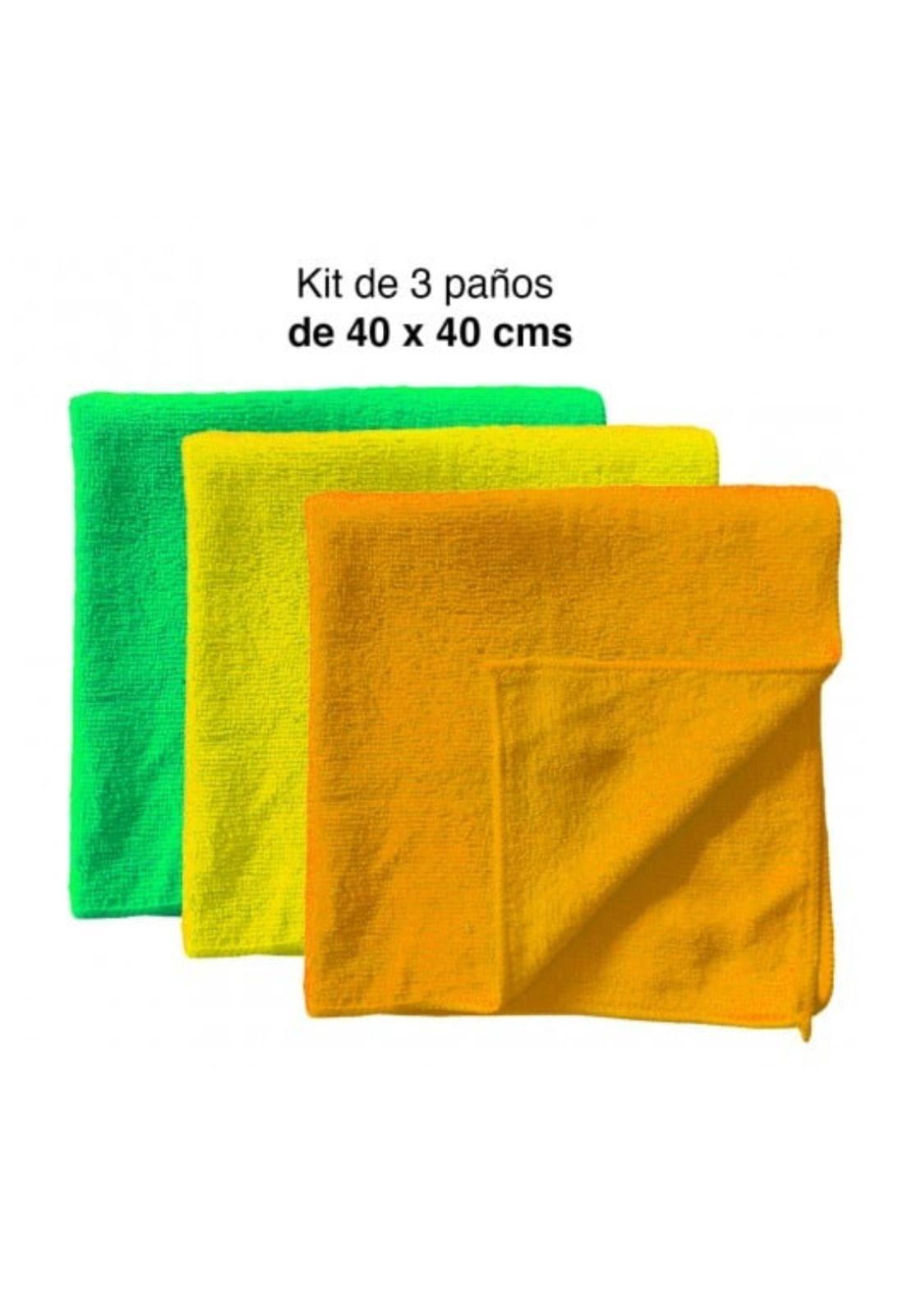 Daytona Kit de 3 Paños de Microfibra Multiuso Reutilizables 40x40cm-2