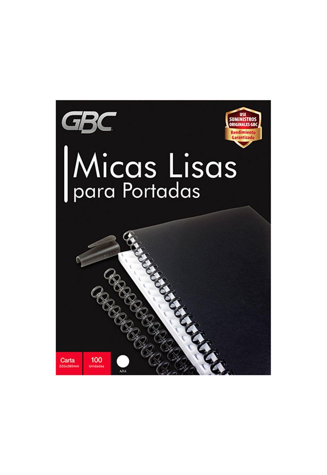 Micas Lisas Tamaño Carta 200 Micrones de 100 unidades GBC - Azul-0