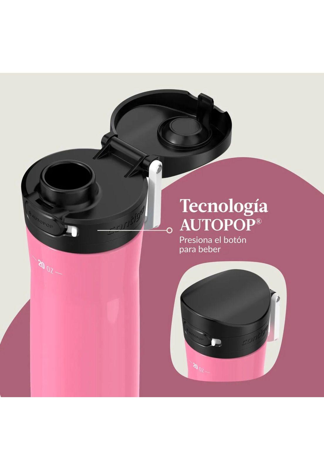 Contigo Jackson Chill 2.0 Autopop Botella de Agua Acero Inoxidable 590ml - Rosado-7