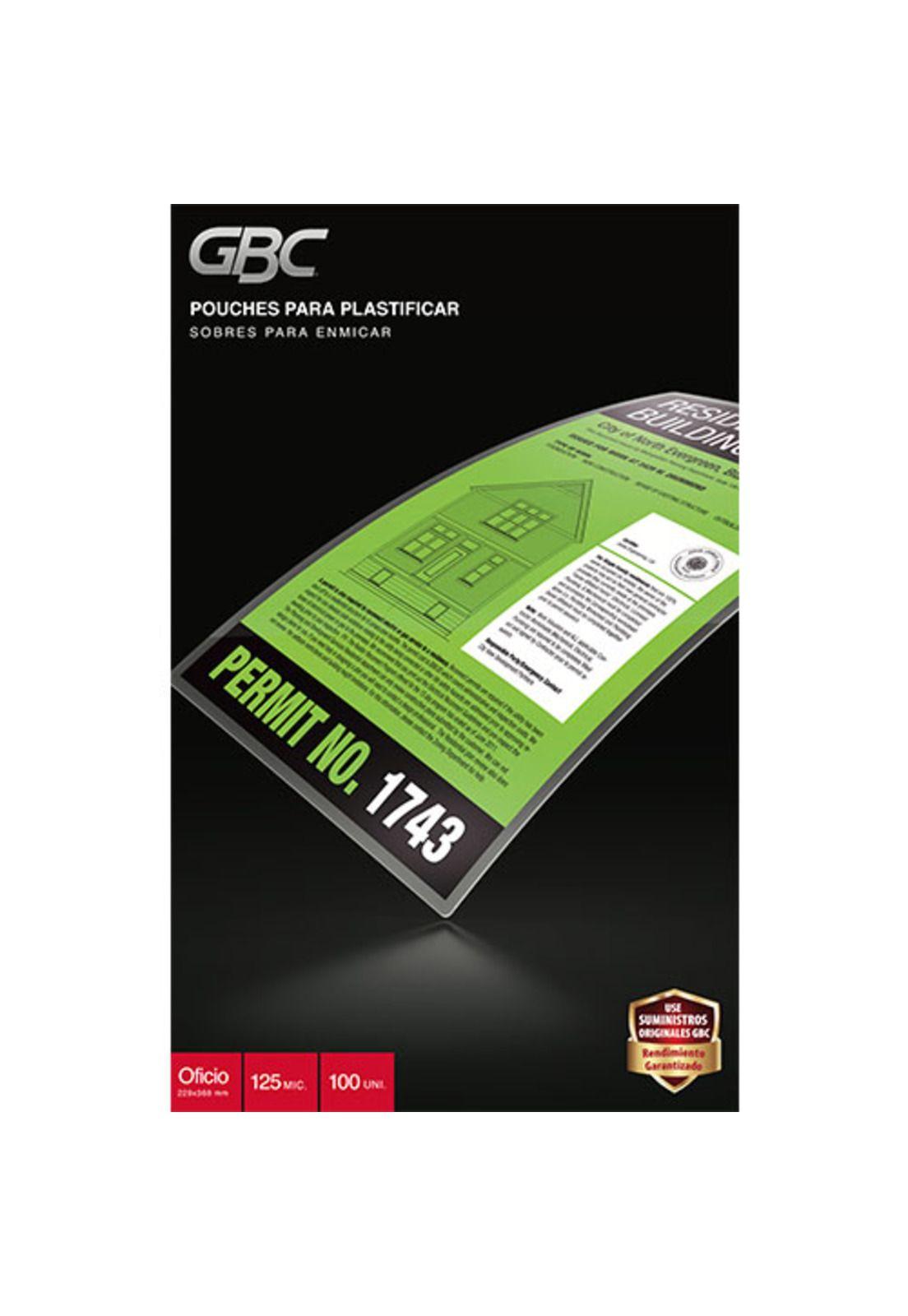 Caja Pouche 125 Micrones 5mil de 100 unidades Tamaño Oficio 229x368 mm - GBC-0