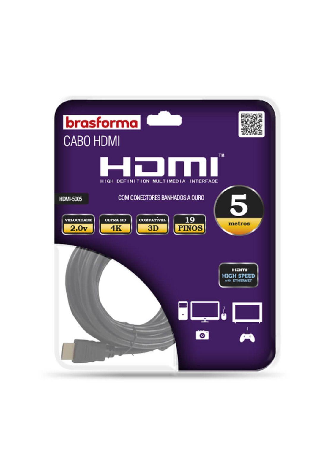 Brasforma HDMI5005 Cable HDMI 5 Metros 4K-0