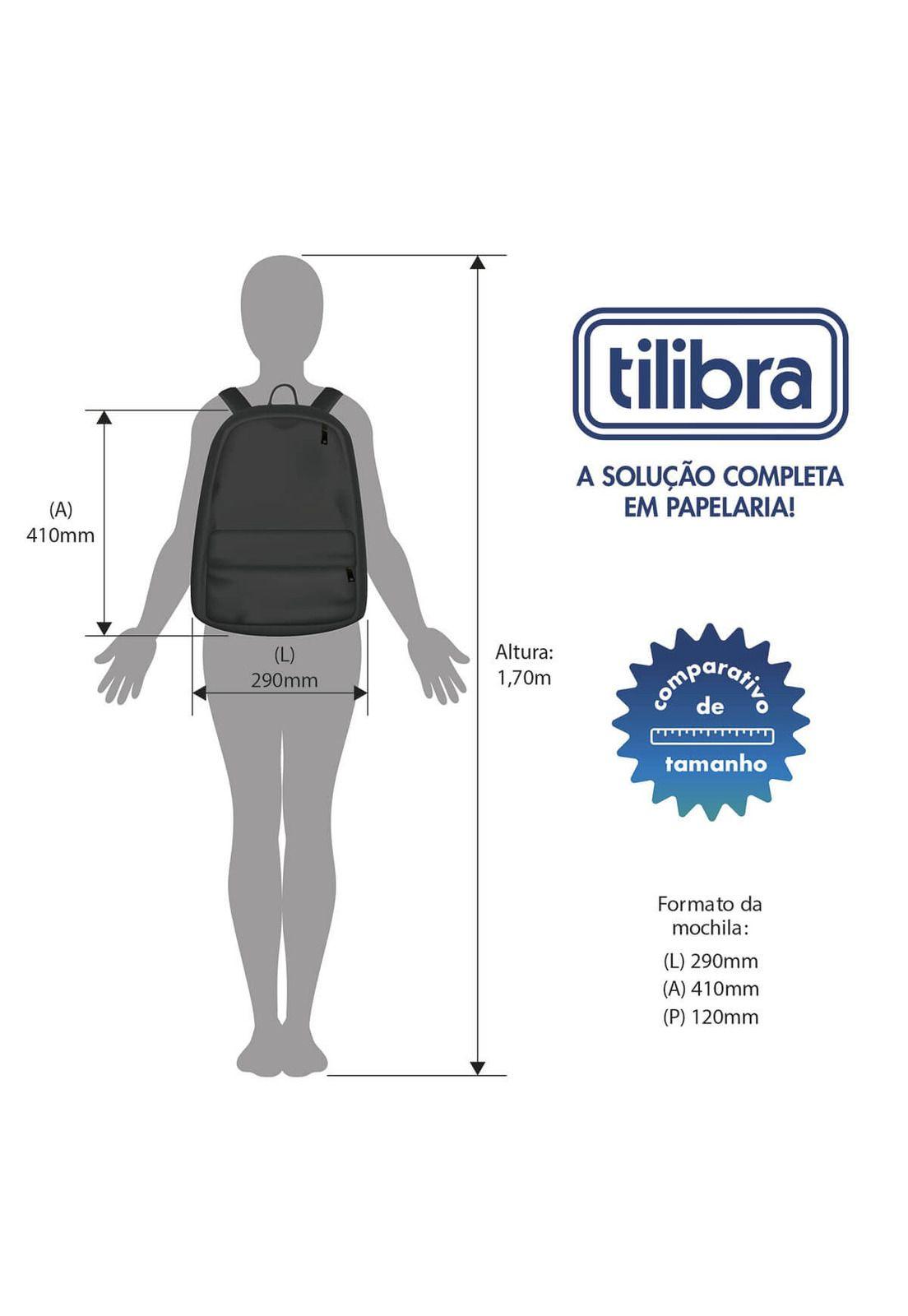 Tilibra Mochila Escolar Youg Verde Militar 29x41x12cm-5