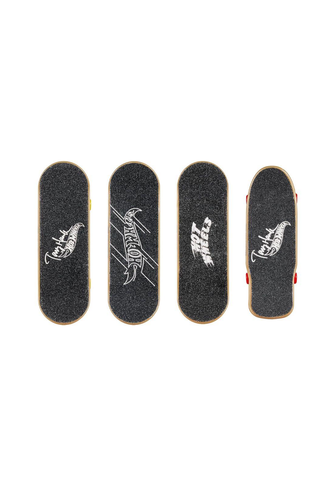 Hot Wheels Skate Multipack 4 Fingerboards + Tenis Blancas y Amarillas-2