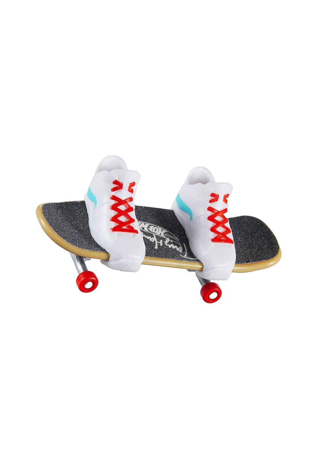 Hot Wheels Skate Multipack 4 Fingerboards + Tenis Blancas y Amarillas-3