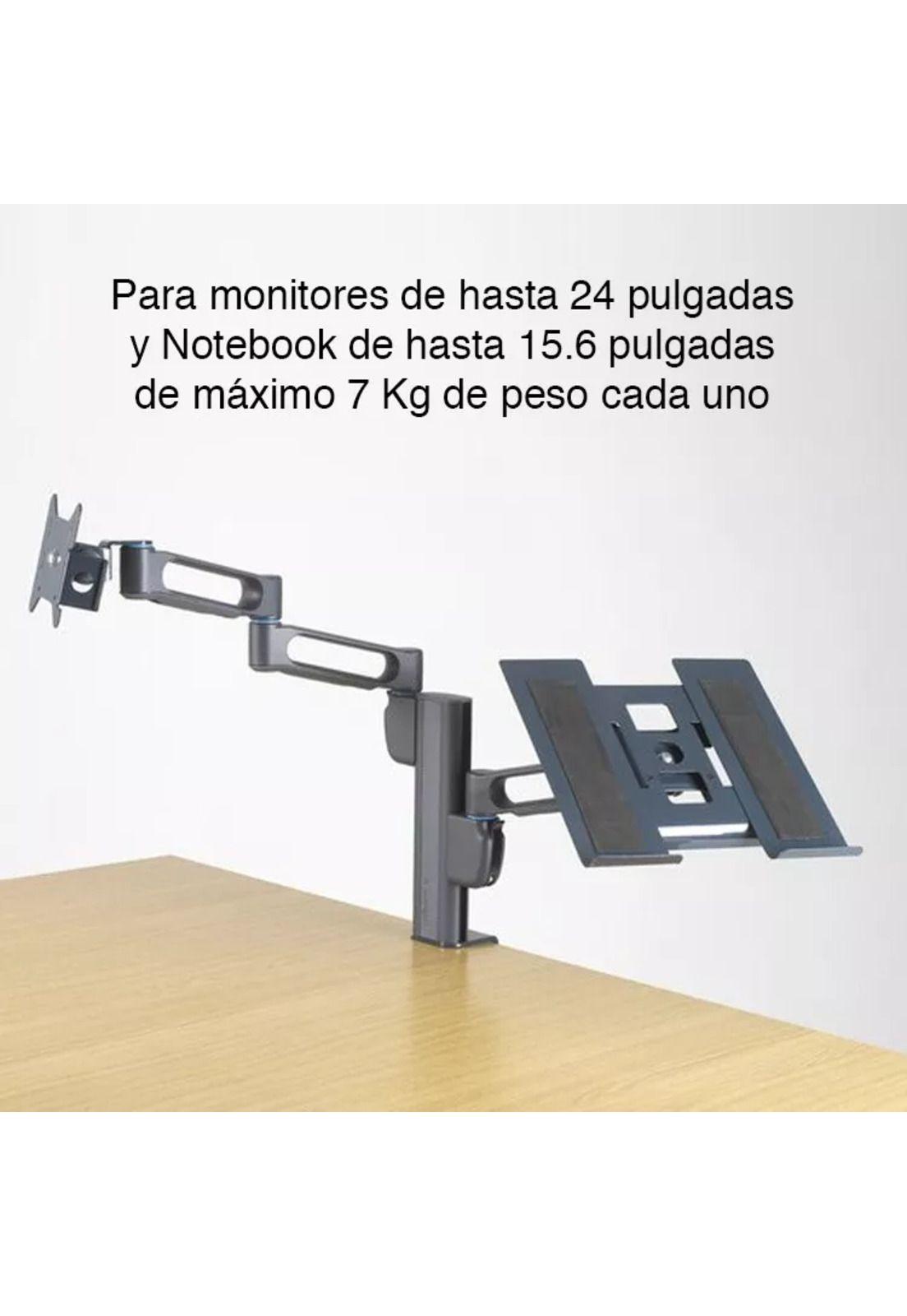 Brazo Doble para Monitores de hasta 24" y 1 Notebook de hasta 15.6" Kensington-3