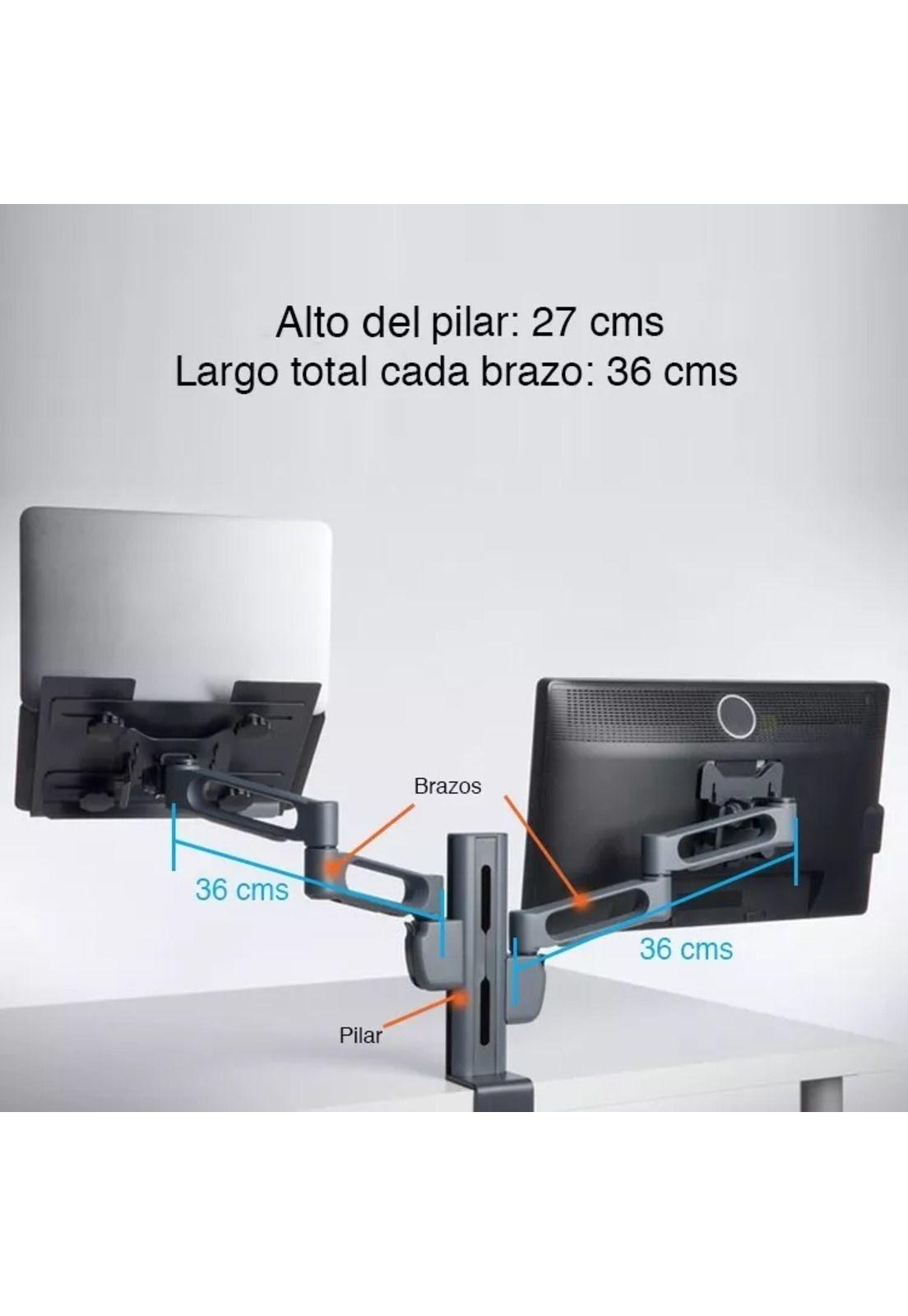 Brazo Doble para Monitores de hasta 24" y 1 Notebook de hasta 15.6" Kensington-6