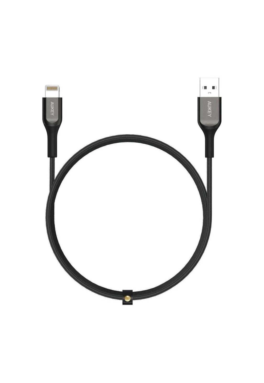 Aukey Cable Kevlar USB-A a Lightning 2m Negro-0