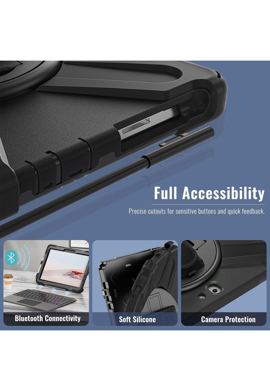 Funda para Microsoft Surface Go de 10,5" con Soporte Giratorio y Correa  Negro-3